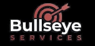 Bullseye Services logo with target icon and red text on black background
